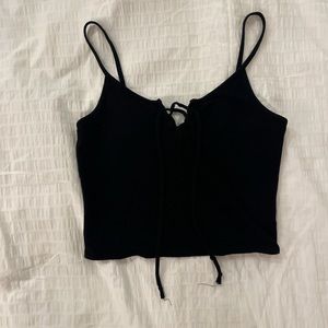 cropped black tank top